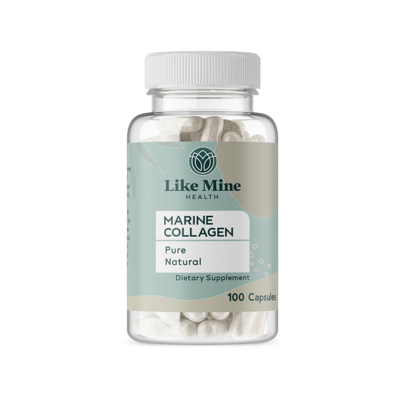 Like Mine, Marine Collagen, 100 Capsules | For daily supplement routines, skin care support, and beauty enhancement 1 Count (Pack of 100)