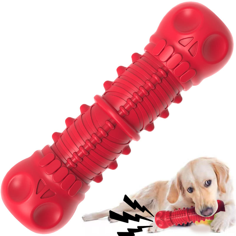 Dog Squeaky Toys for Aggressive Chewers, Durable Dog Chew Toys for Large Medium Breed Dog, Dog Toys, Tough Durable Dogs Toys with Natural Rubber (A Red, for Larege Dogs) A Red - BeesActive Australia