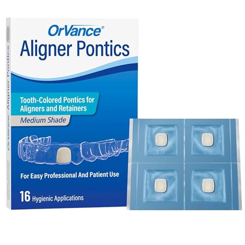 ORVANCE Aligner Pontics Temporary Tooth Replacement - Medium 1pk (16ct) 16 Count (Pack of 1) Medium Shade
