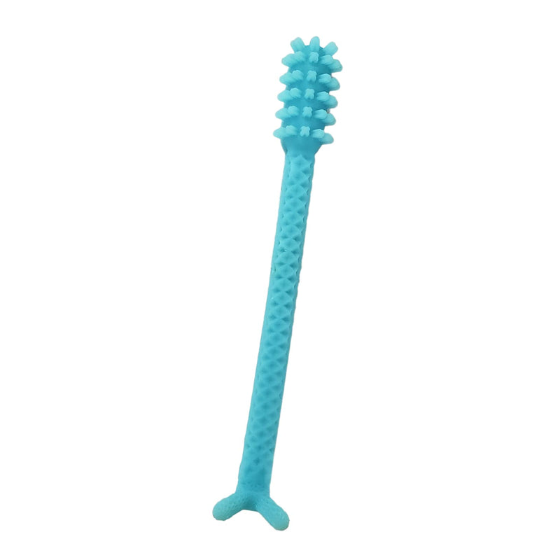 V4 Hard Plastic Denture Brush - Denture Gel Adhesive Remover - Remove Denture Gel Adhesive from Mouth & Gums, Oral Hygiene Products, Scraper w/Textured Grip and Rigid Bristles Blue - BeesActive Australia