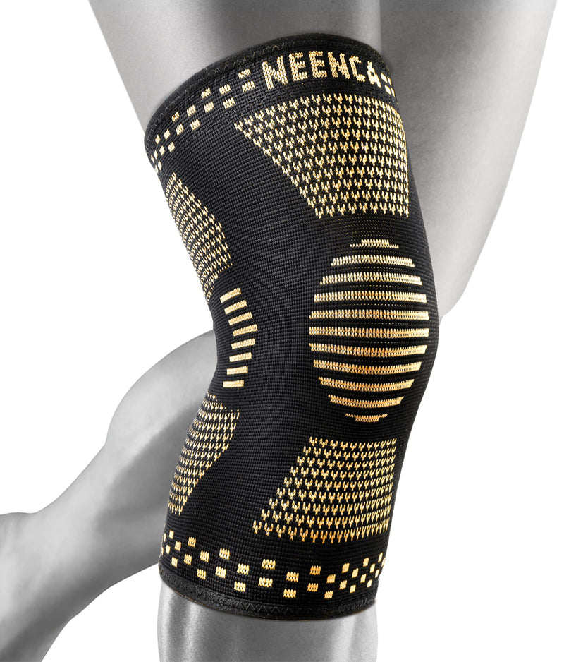 NEENCA Copper Knee Braces for Knee Pain Relief - 2 Pack Knee Sleeves Set, Knee Compression Sleeves with Copper Ions Infused Fiber for Sports, Workout, Arthritis, Meniscus Tear- FSA/HSA Eligible Medium