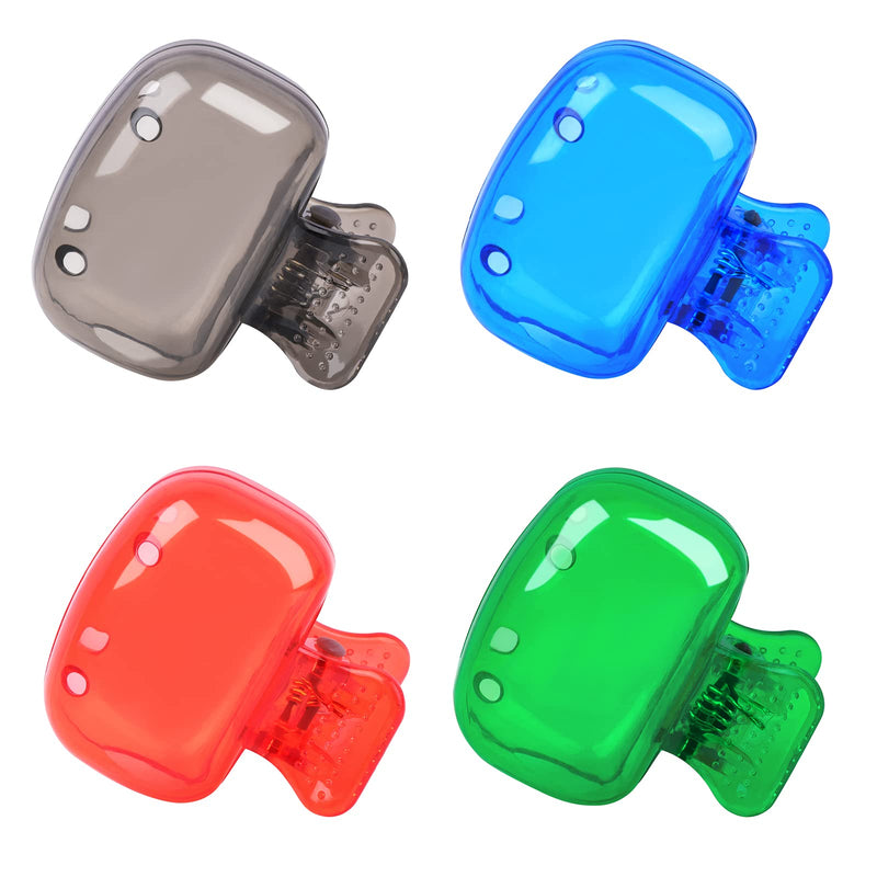 4 Pack Travel Toothbrush Head Covers Toothbrush Protector Cap Brush Pod Case Protective Portable Plastic Clip for Household Travel, Camping, Bathroom, School, Business Blue, Green, Grey, Red - BeesActive Australia