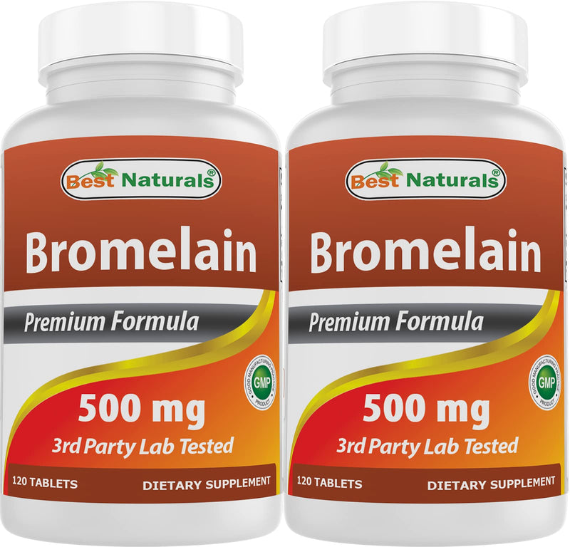 Best Naturals Bromelain 500mg 120 Tablets (120 Count (Pack of 2)) Pineapple 120 Count (Pack of 2) - BeesActive Australia