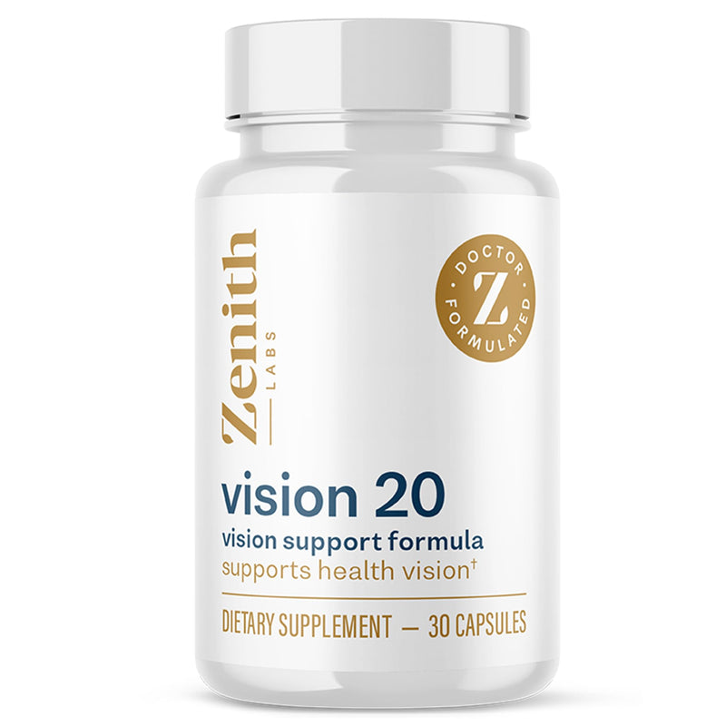 Vision 20 Eye Vitamins - Lutein, Zeaxanthin, and Bilberry Extract - Supports Eye Strain, and Eye Health - Carotenoid Blend 30 Count (Pack of 1)