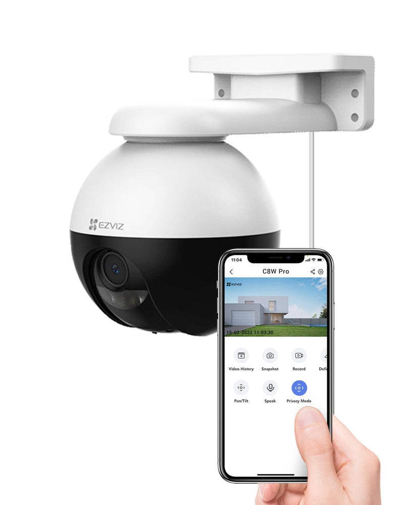 EZVIZ Outdoor Auto-Tracking Camera, 2K, 12 Pre-Set dots Tracking,360° Visual Coverage, Waterproof, Color Night Vision, AI-Powered Person and Vehicle Detection,Two-Way Talk| C8W Pro 2K (4mm) 2K Auto-Tracking&Vehicle Detection-4mm - BeesActive Australia