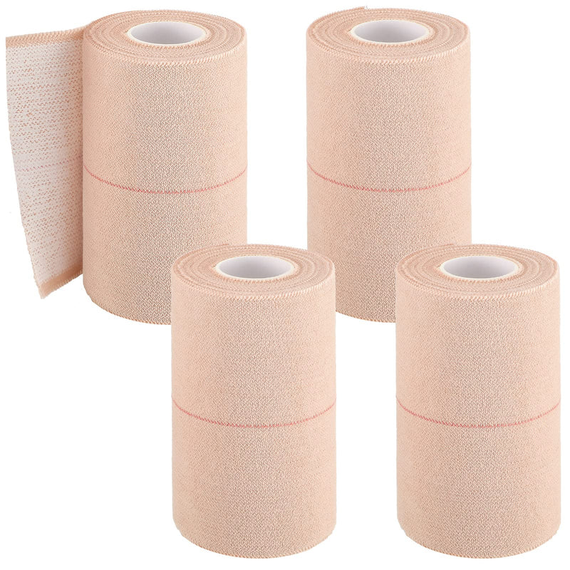 4 Rolls Elastic Tape Adhesive Elastic Tape Self Adhesive Bandage Wrap Flexible Stretch Bandages for Sports Ankle, Knee and Wrist Sprains Animal Pets, 5 Yard (4 Inch in Width) 4 Inch in Width - BeesActive Australia