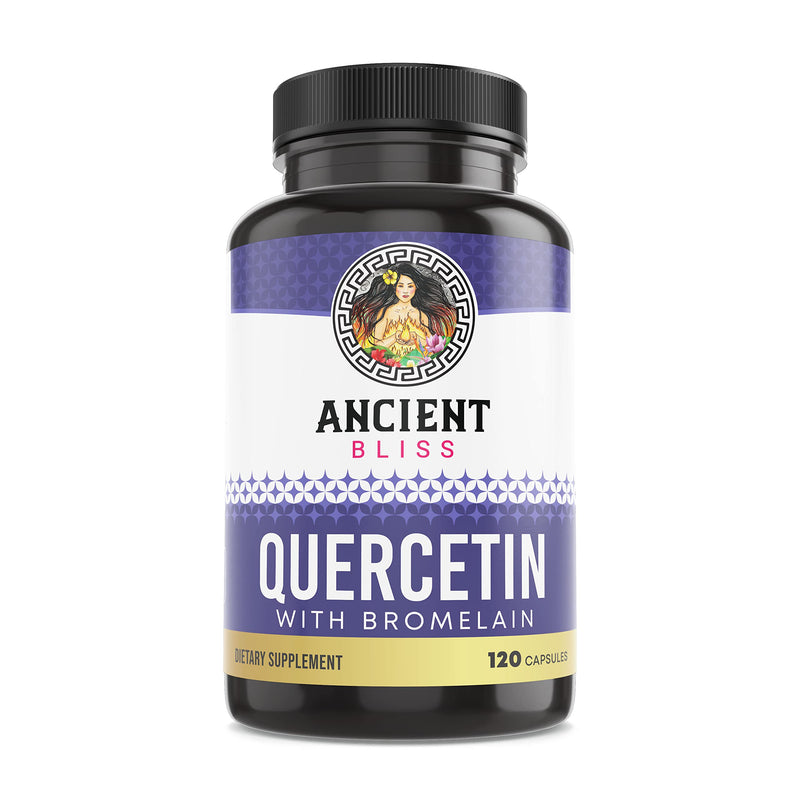 Ancient Bliss Quercetin with Bromelain | Quercetin 1000mg Bromelain 200mg per Serving | Supports Immune System, Joint Health, Respiratory Health & Overall Well-being – 120 Capsules 120 Count (Pack of 1) - BeesActive Australia