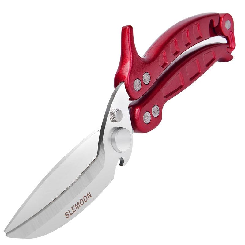 SLEMOON Kitchen Shears Heavy Duty Poultry Shears Meat Cutting Dishwasher Safe and Stainless Food Kitchen Scissors for Chicken Turkey Thanksgiving,Burgundy Burgundy - BeesActive Australia