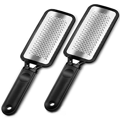 Foot Rasp Foot File, 2 Pcs Stainless Steel Pedicure Callus Remover for Feet, Professional Foot Care Tools for Pedicure to Removes Hard Skin Corns for Dry and Wet Feet 2 X Foot Files