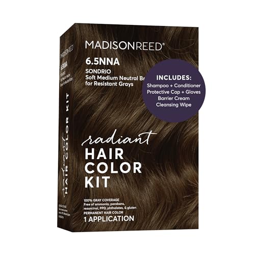 Madison Reed Radiant Hair Color Kit, 6.5NNA Medium Neutral Brown, 1 Pack 6.5NNA - Medium Neutral Brown (Sondrio Brown)