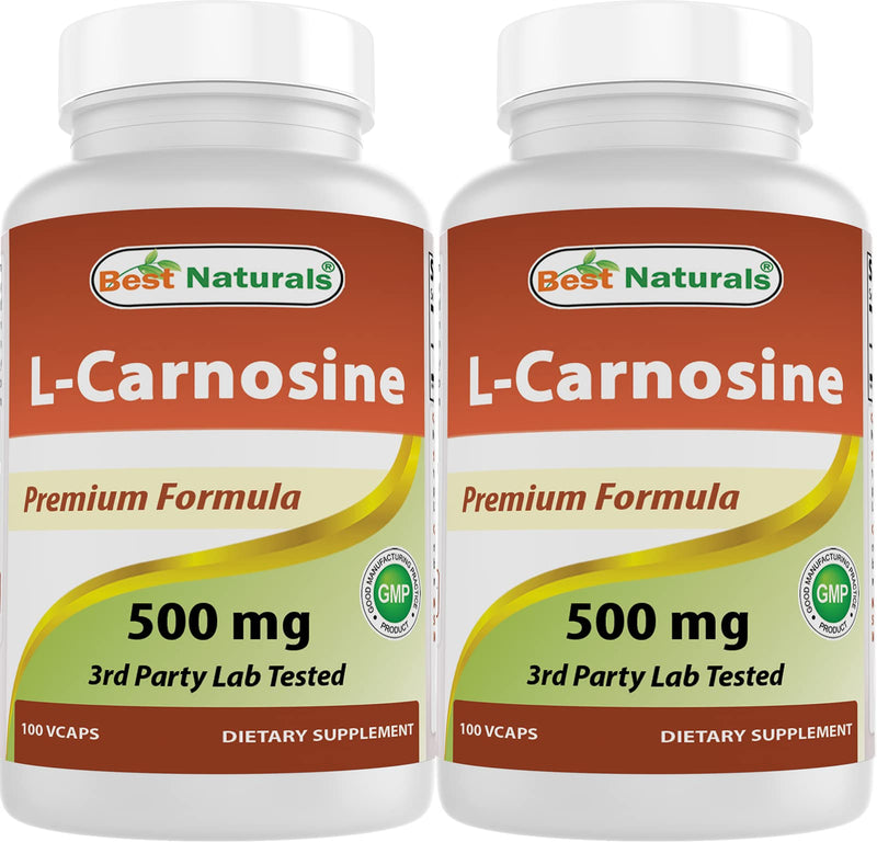 Best Naturals L-Carnosine 500 mg 100 Vcaps (100 Count (Pack of 2)) 100 Count (Pack of 2)