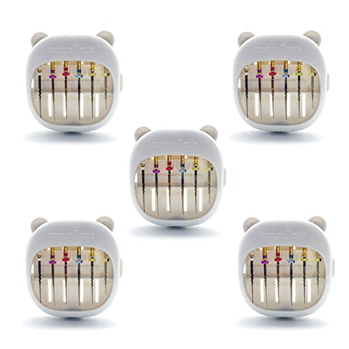 5Pack Dental Root Canal Files Organizer Case Endodontic Management Disinfection Box with Measuring Ruler Dental Sterilization Box