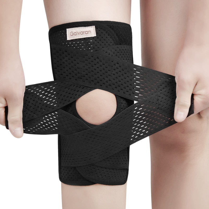 Galvaran Knee Brace with Side Stabilizers for Meniscal Tear Knee Pain ACL MCL Arthritis Injuries Recovery, Breathable Adjustable Knee Support for Men and Women Black Medium - BeesActive Australia