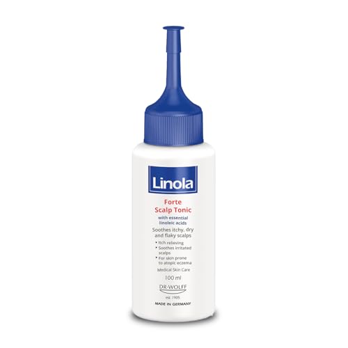 Linola Forte Scalp Tonic - Scalp Care for Itchy, Dry & Flaky Scalps - Soothes Mild Inflammation - with Essential Linoleic Acids - for Skin Prone to Atopic Eczema - Made in Germany - 100 ml (3.4 Fl Oz)