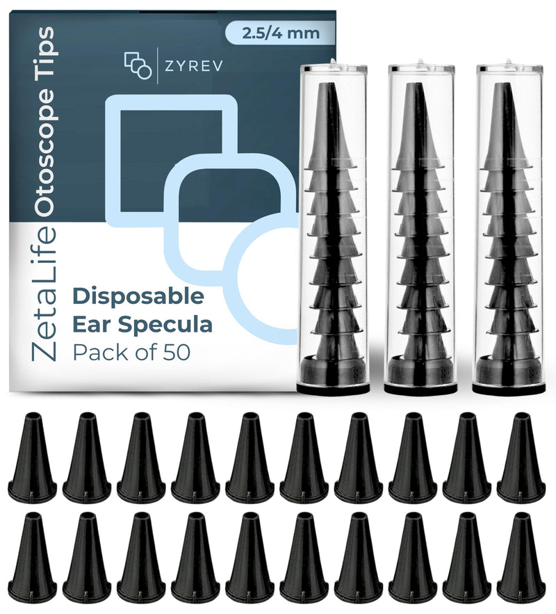 Zyrev ZetaLife Otoscope Cover Plastic Otoscope Specula Tips, Disposable Ear Specula Pack of 50 2.5/4 mm Disposable Covers - BeesActive Australia