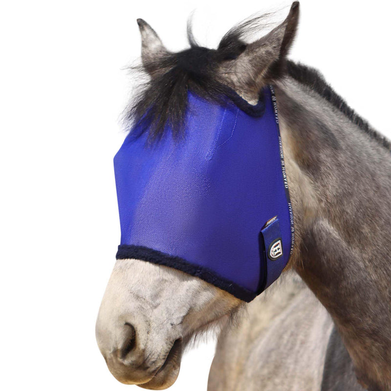 Harrison Howard All-Round Mesh Horse Fly Mask UV Protective with Fleece-Padded Edging Deep Navy L Full (Large) - BeesActive Australia