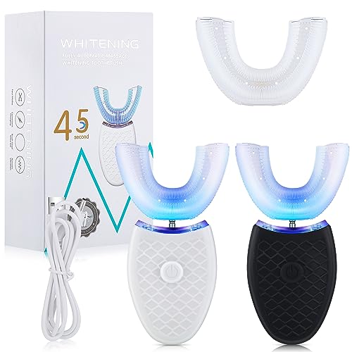 2 Pack U Shaped Automatic Toothbrush Ultrasonic Toothbrush, No Base
