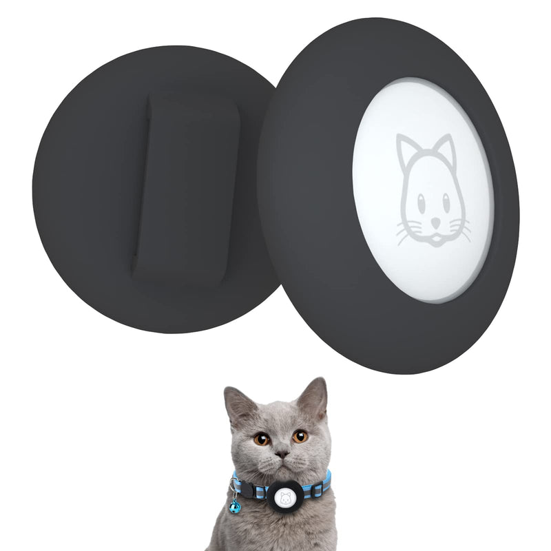 2022 Airtag Cat Collar Holder, Small Air tag Cat Collar Holder Compatible with Apple Airtag GPS Tracker, 2Pack Waterproof Case Cover for Cat Dog Pet Collar Within 3/8 inch (2 Black) 2 Black - BeesActive Australia