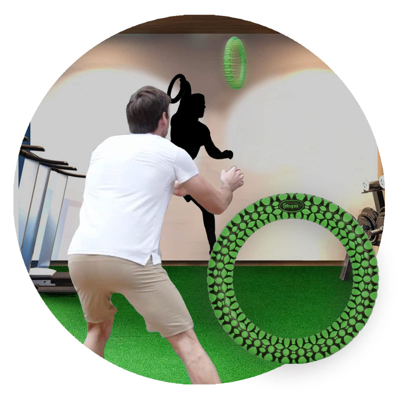 Bouncy Sports Hoops Hand Eye Coordination Training Tool Sports Equipment Reaction Speed Training Tool for Improving Agility & Reflex Skills Easy to Catch and Throw Great for Family green