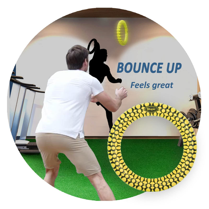 Bouncy Sports Hoops Hand Eye Coordination Training Tool Sports Equipment Reaction Speed Training Tool for Improving Agility & Reflex Skills Easy to Catch and Throw Great for Family yellow