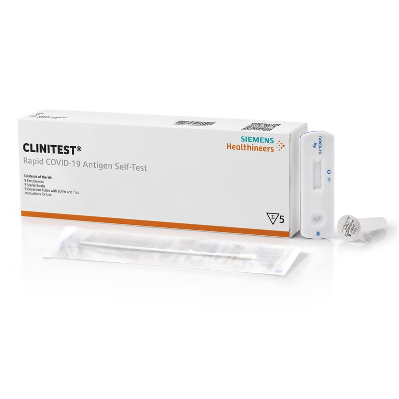 CLINITEST Rapid COVID-19 Antigen Self-Test, 1 Pack, 5 Tests Total, Test results in 15 minutes, FDA EUA Authorized OTC at-Home Self Test Kit