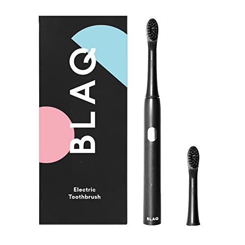 BLAQ Sonic Electric Toothbrush for Adults and Kids - Rechargeable with Two Soft Touch Replacement Heads - Long Lasting Battery - Lightweight Rechargeable IPX7-3 Brushing Modes