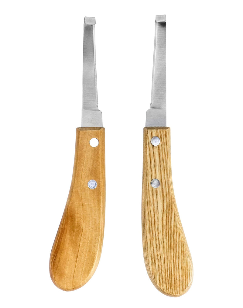 QWORK Hoof Knife Set, Left and Right Hand Razor Edge Shaped, Stainless Steel - BeesActive Australia