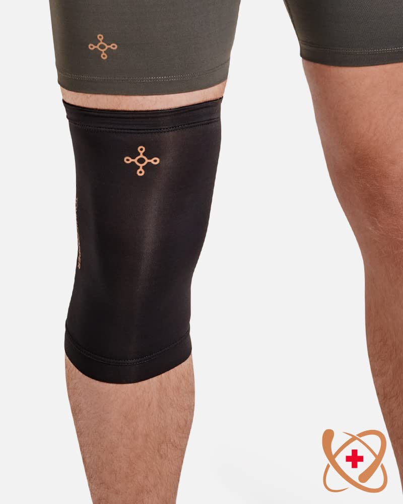 Tommie Copper Core Compression Infrared Knee Sleeve, Unisex, Men & Women, 4D Stretch Infrared Infused, Self-Warming Sleeve for Muscle Support & Stability - Black - Large - BeesActive Australia
