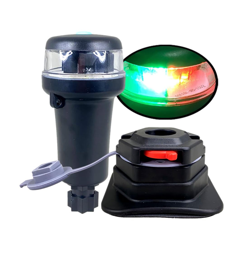Pactrade Marine Navigation Lights for Boats LED - Red/Green Battery Powered Nav Lights for Boats - Surface Mounts (Curved), Fixed Base, 3-Mode Operation - 1NM Waterproof - BeesActive Australia