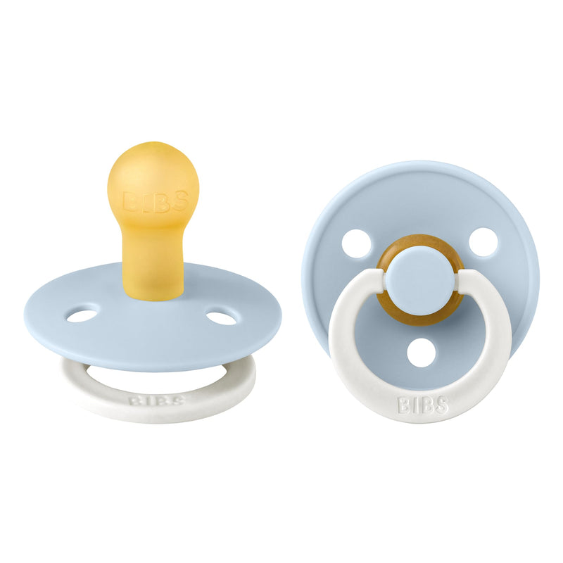 BIBS Pacifiers | Natural Rubber Baby Pacifier | Set of 2 BPA-Free Soothers | Made in Denmark | Baby Blue Night | Size 0-6 Months 0-6 Month Baby Blue Night Color - BeesActive Australia