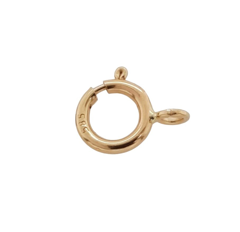 6MM 14K Solid Yellow Gold Spring Ring Clasp Open Ring Made in Italy by CRAFT WIRE 6MM - BeesActive Australia