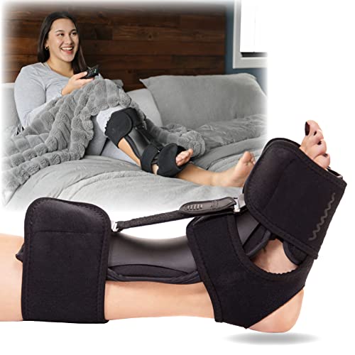 BraceAbility Plantar Fasciitis Night Splint - Dorsal Plantar Fascia Night Splint, Achilles Tendonitis Foot Brace for Plantar Fasciitis Relief, Heel Pain Sleeping Boot - Fits Men and Women (S/M) S/M
