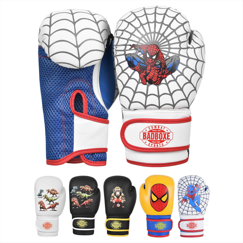 Kids Boxing Gloves 6oz | Youth Gloves for Kickboxing, Muay Thai, MMA | Children's Bag Gloves for Punching Bag WHITE/BLUE
