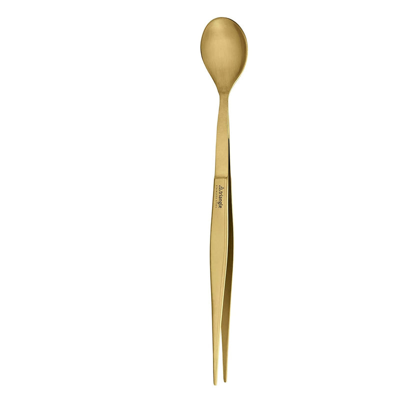 triangle FinalTouch Tasting Spoon, Gold - 14 cm - Stainless Steel Spoon & Tweezers - Dishwasher Safe - Made in Germany - BeesActive Australia