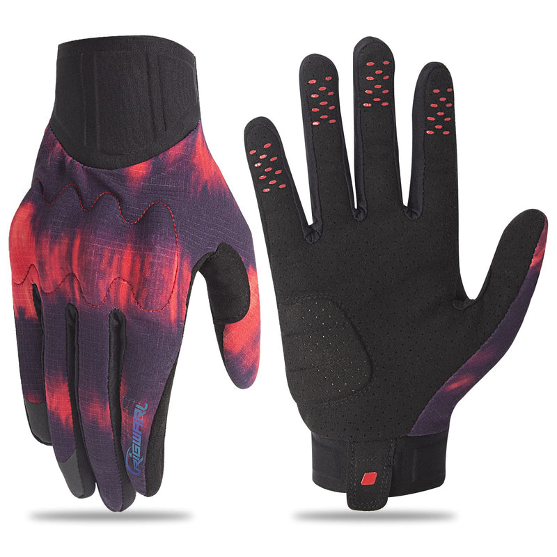 RIGWARL Motorcycle Gloves for Men with Advanced Protection Materials, Hard Knuckles Driving Gloves Full Finger Touchscreen, Women Riding Gloves Motorcycle Summer Breathable Mesh Red Large - BeesActive Australia