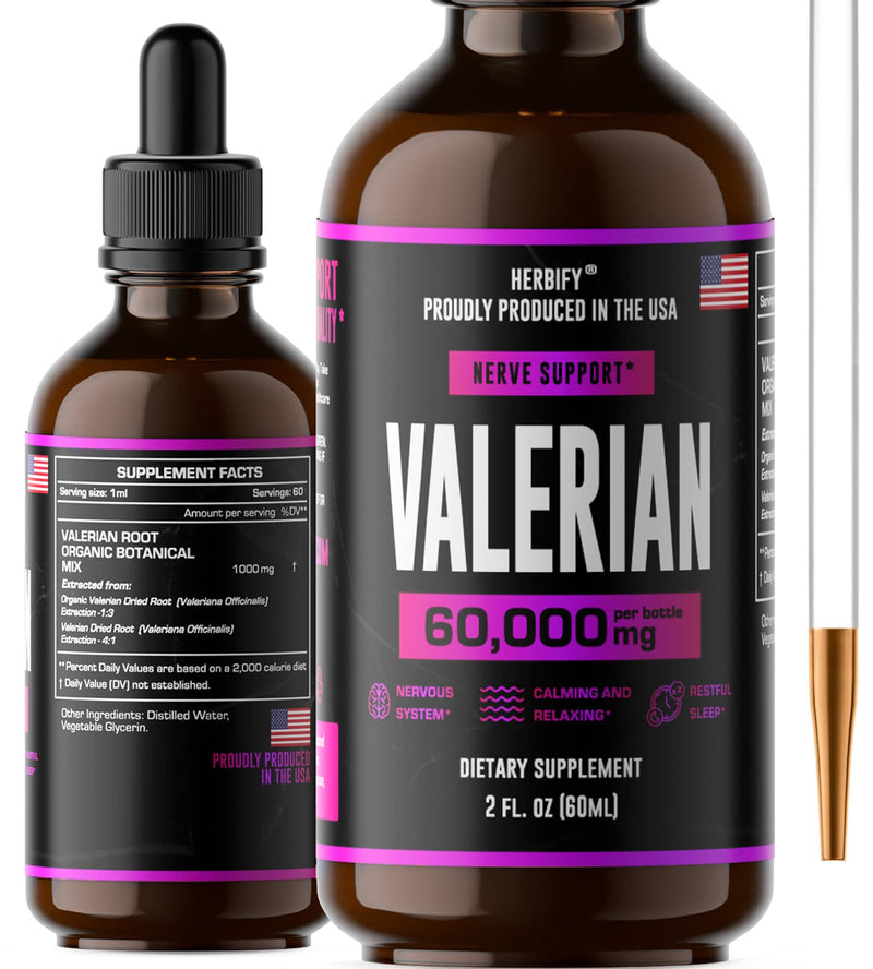 Valerian Root - Valerian Root Natural Supplement - Valerian Root Tincture – Nervous System Support - Vegan, Organic, 2 Fl oz - BeesActive Australia