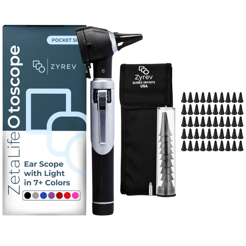 Zyrev ZetaLife Otoscope Set with 50 Extra Disposable Specula Tips, Black - BeesActive Australia