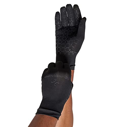Tommie Copper Core Compression Infrared Full Finger Gloves| Non-Slip, Touchscreen Compatible, Warming Gloves for Stiffness Medium