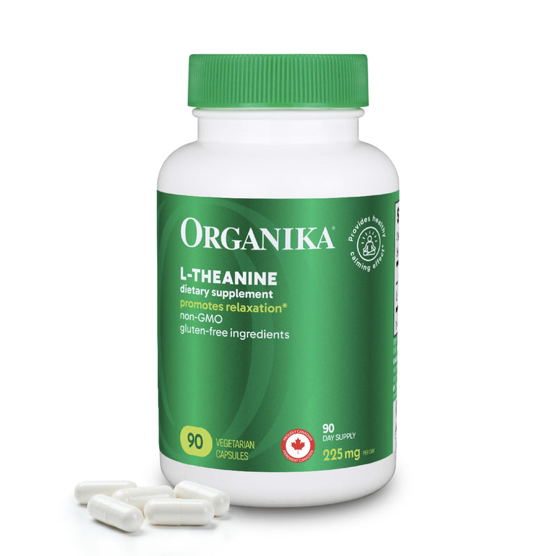 Organika L-Theanine Supplement 8 oz - 90 Capsules: 90 Day Supply of Clean Bioavailable L Theanine for Relaxation, Balance, and Calm - Easy-to-Swallow Single Capsule Servings Unflavored