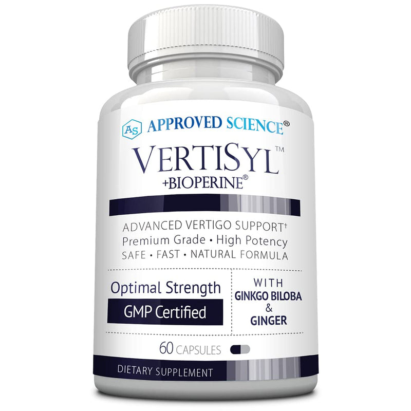 Approved Science VertiSyl - Ginkgo Biloba, Ginger, Vitamin D3, BioPerine - 60 Capsules - 1 Month Supply 60 Count (Pack of 1)