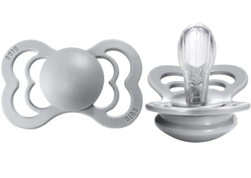 BIBS Pacifiers - Supreme Collection | BPA-Free Baby Pacifier | Made in Denmark | Set of 2 Cloud Color Premium Soothers | Size 6-18 Months - BeesActive Australia