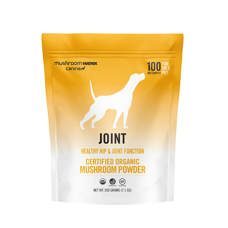 Om Mushroom Matrix Pet Joint & Hip Function, USA Grown Human-Grade Organic Mushroom Powder Pet Supplement, Promotes Resilient Bones & Joints for Dogs & Cats, 200 Grams, 7.1 oz - PawsPlanet Australia