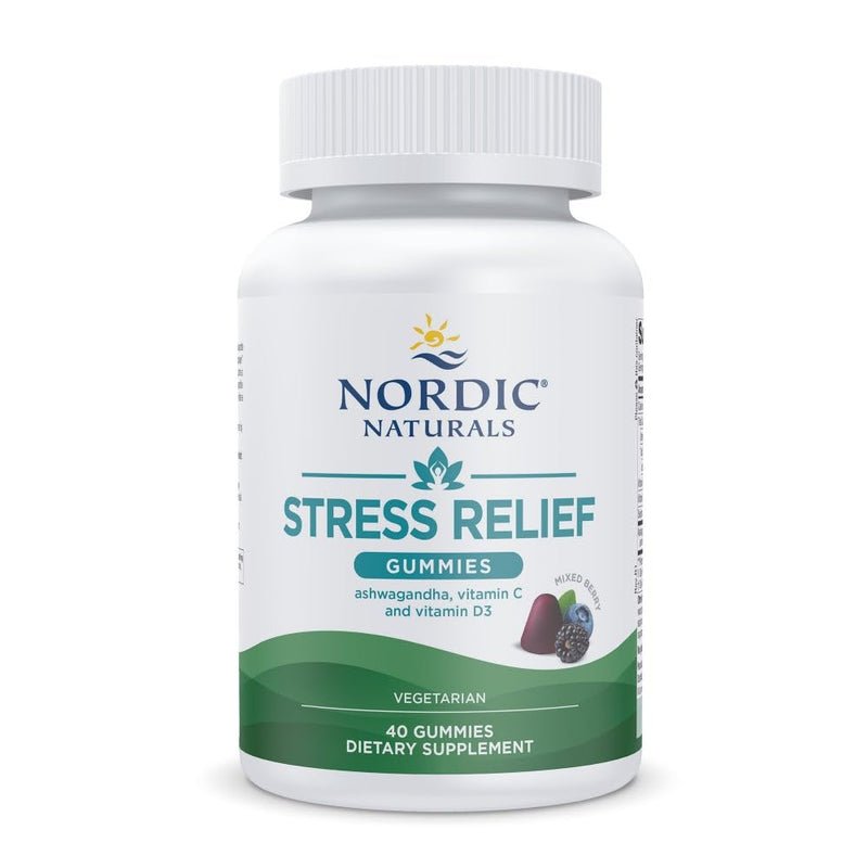Nordic Naturals Stress Relief Gummies, Mixed Berry, 40 Gummy Supplements, Supports Daily Mood and Immune System Health, Non-GMO, Vegetarian, 20 Servings 40 Count (Pack of 1)