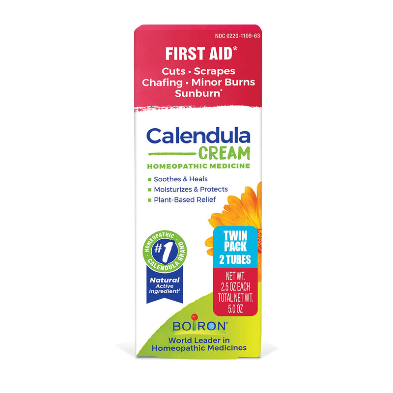 Boiron Calendula Cream for Relief from Rashes, Skin Irritations, Razor Burn, Insect Bites, or Sunburns - Non-Greasy and Fragrance-Free - 5 oz (2 Pack of 2.5 oz) 5 Ounce