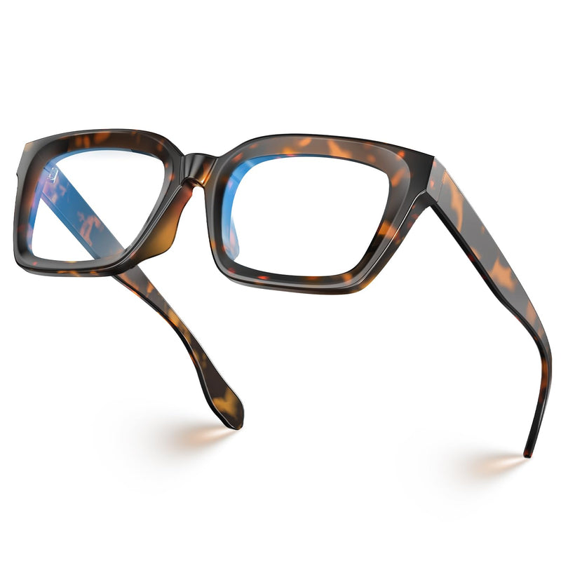 VISOONE Chunky Square Blue Light Blocking Glasses with Anti Computer Glare for Working Women Men MONTANA Light Montana Coco Tortoise - BeesActive Australia