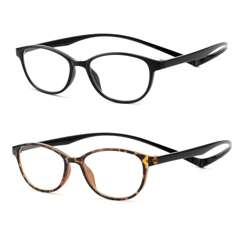JM 2 Pack Magnetic Reading Glasses for Men Women, Hang Neck Blue Light Blocking Computer Readers Black & Tortoise +2.75 #2 Tortoise & Black 2.75 x - BeesActive Australia