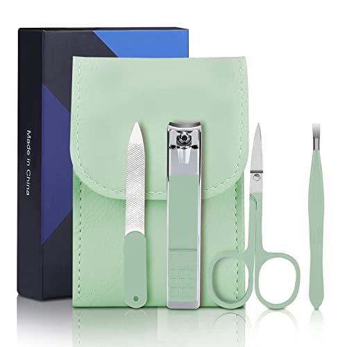 Nail Clipper Set Manicure Set Men Accessories Personal Nail Care Tools Nail Clippers Aceoce Travel Grooming Kit Manicure PedicureTools Kit Personal Care Set Nail kit Set Gift for Men Fathers Parents Mint Green