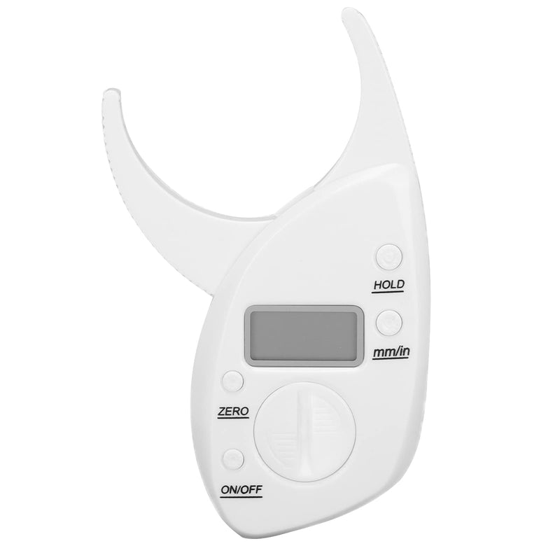 Body Fat Caliper, Digital Display Skin Calipers Body Fat Body Fat Monitors Skin Fat Caliper Tester Body Fat Measurement Device Fat Calipers for Fitness Enthusiasts for Trainers (White) - BeesActive Australia