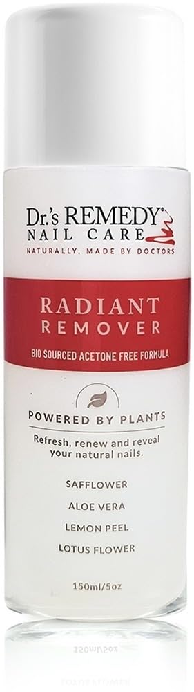 Dr.'s Remedy Organic Nail Polish Remover - Natural and Plant-Based Strengthener for Nails and Cuticles Nontoxic Moisturizing and Hydrating Non-irritating Non-Acetone RADIANT Remover - BeesActive Australia