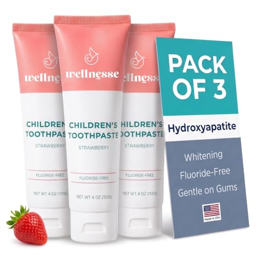 Hydroxyapatite Toothpaste, Whitening, Fluoride Free, Strawberry 4 Oz 3-Pack 4 Ounce (Pack of 3)